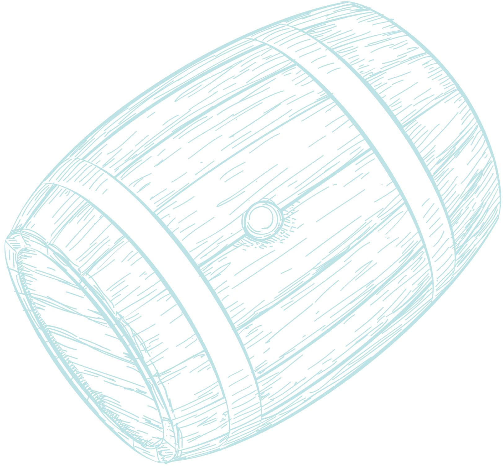 Illustration of a tilted vintage wine barrel