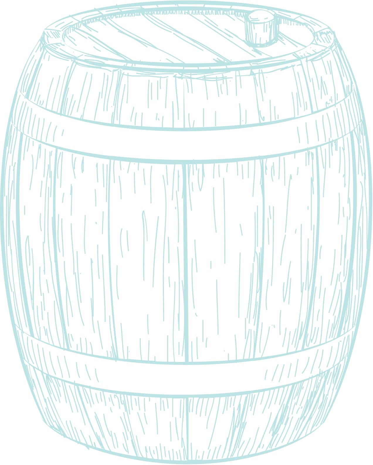 Illustration of an antique wooden wine barrel